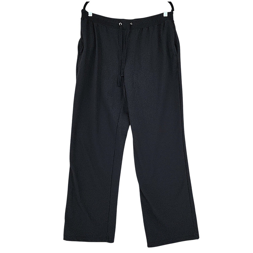 Lane Bryant Wide Leg Pants 14 16 Jersey Pull On Black Loungewear Comfy Sweatpant